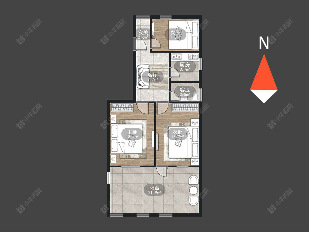 常州勤业四村北区在售二手房源户型图_小牛看房
