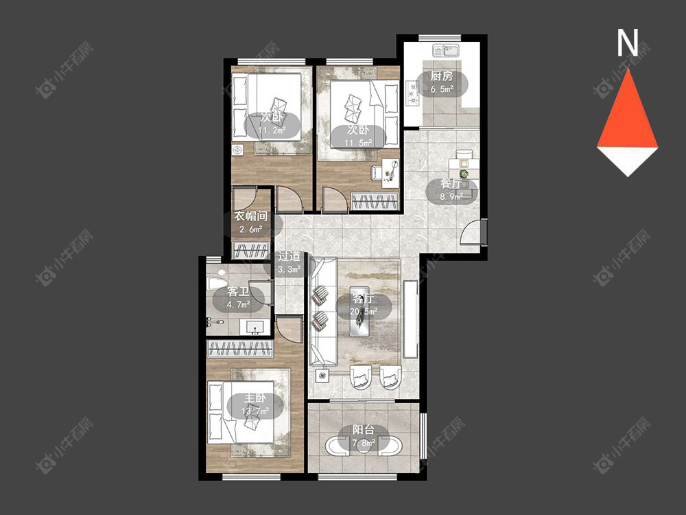 莱蒙城铂郡房源户型图 常州莱蒙城铂郡在售二手房源户型图_小牛看房