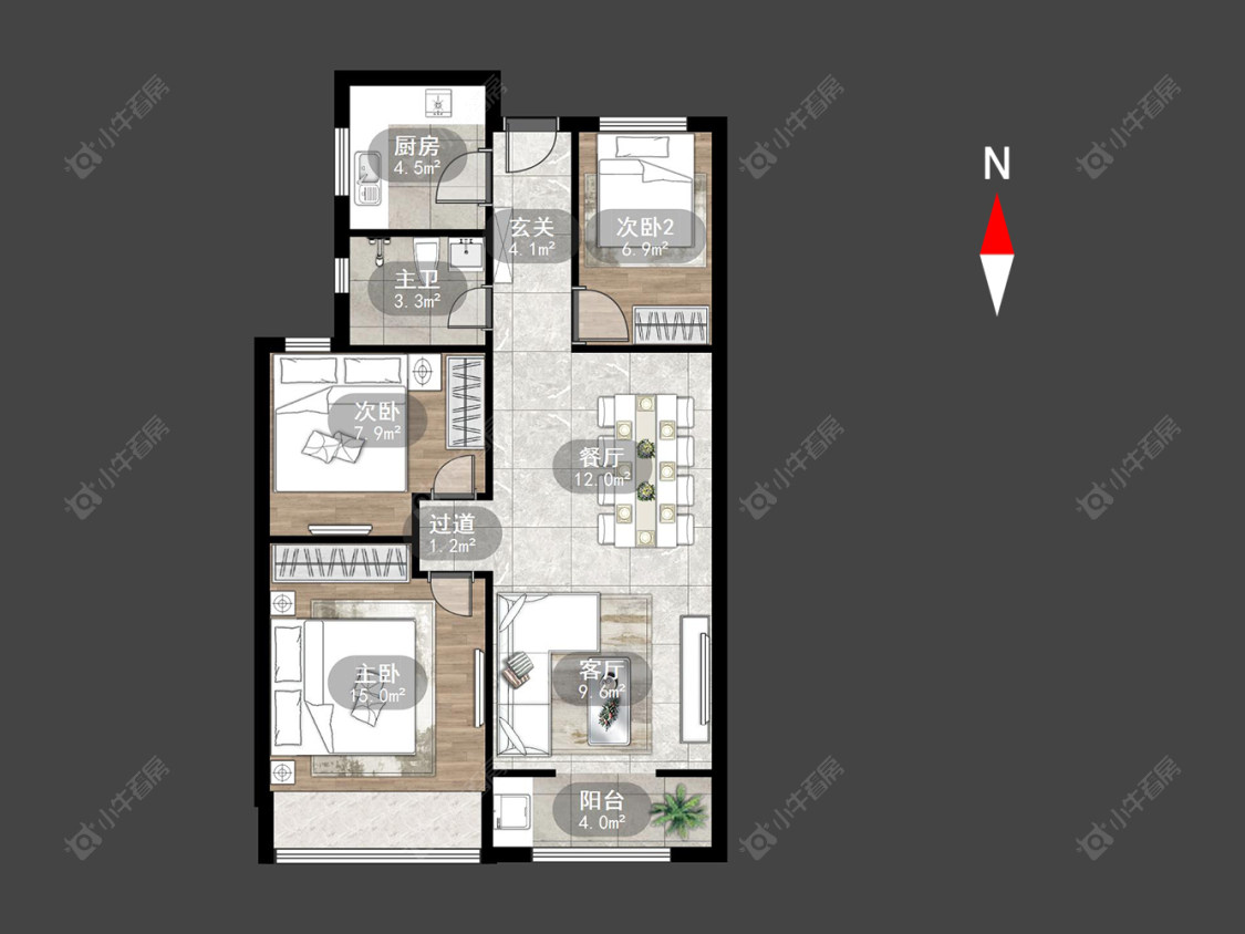 常州新城悠活城在售二手房源户型图_小牛看房
