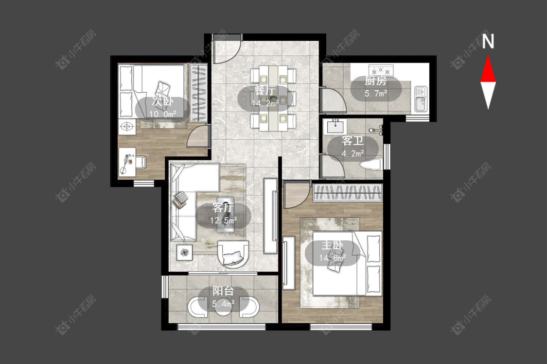 常州聚湖雅苑在售二手房源户型图_小牛看房