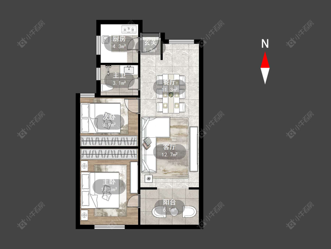 常州新城悠活城在售二手房源户型图_小牛看房