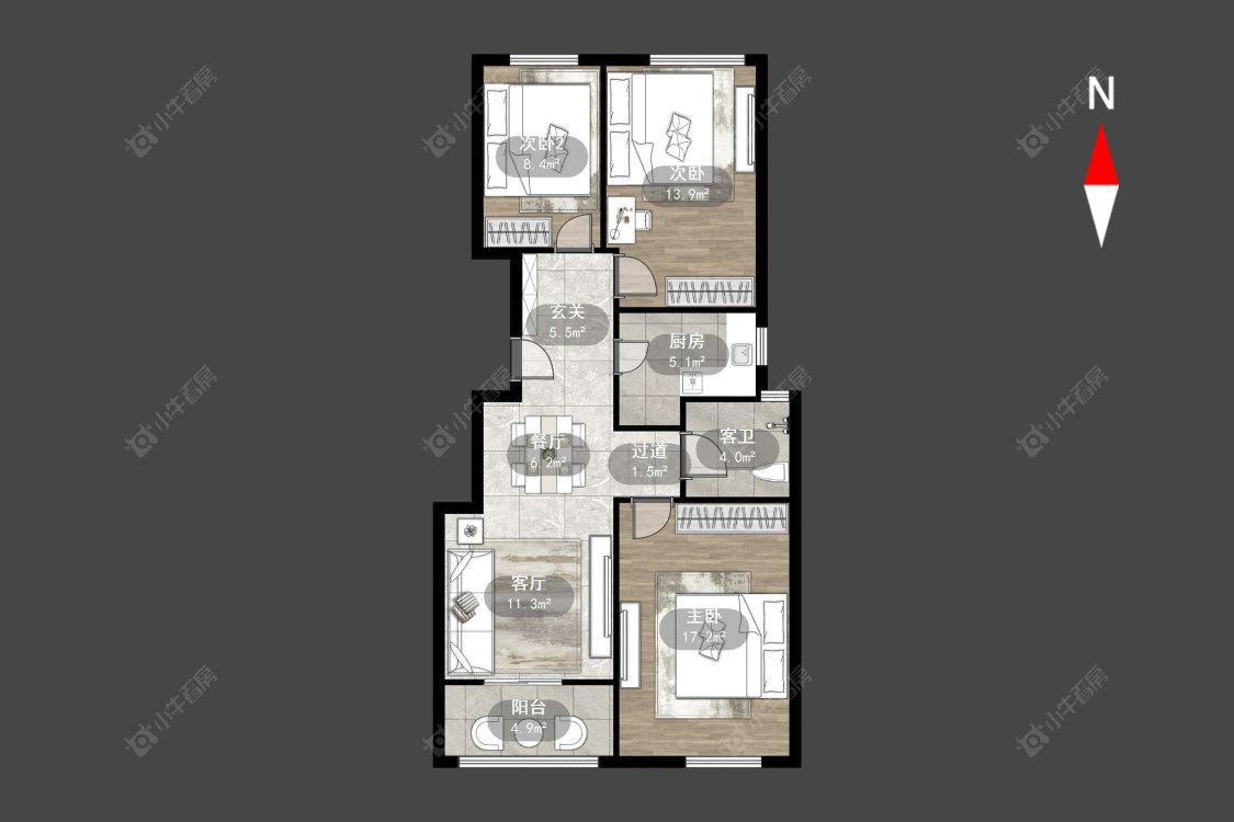 常州新城域一期在售二手房源户型图_小牛看房