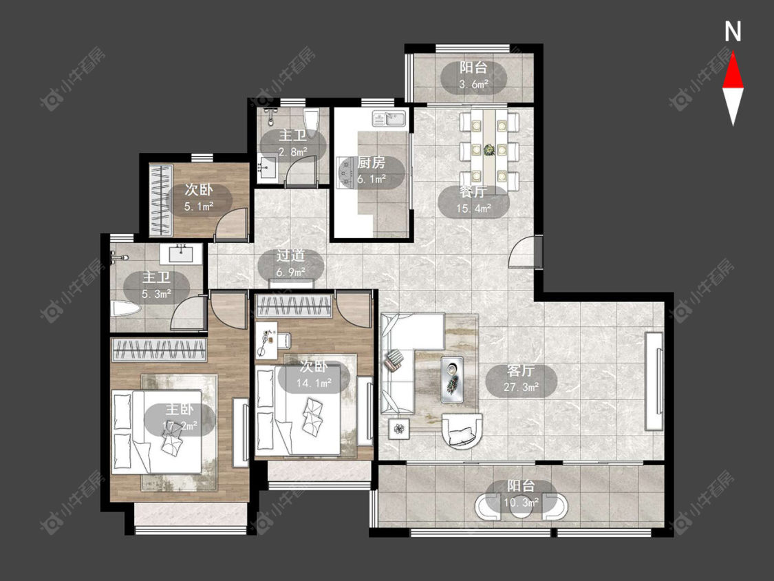 雅居乐路劲棠颂房源户型图 常州雅居乐路劲棠颂在售二手房源户型图_小牛看房