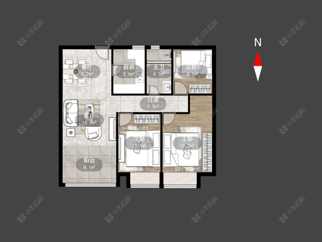 九龙仓时代上院房源户型图 常州九龙仓时代上院在售二手房源户型图_小牛看房