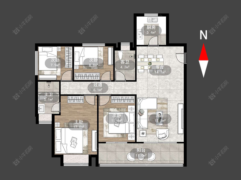 星河丹堤八区房源户型图 常州星河丹堤八区在售二手房源户型图_小牛看房