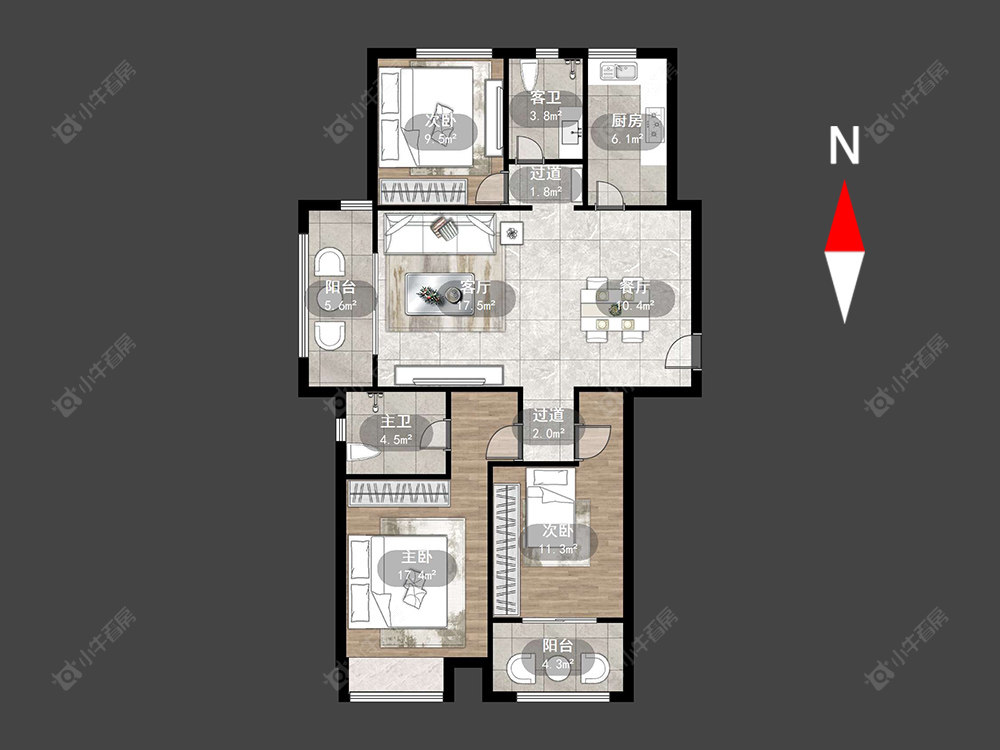 常州新城公馆天域在售二手房源户型图_小牛看房