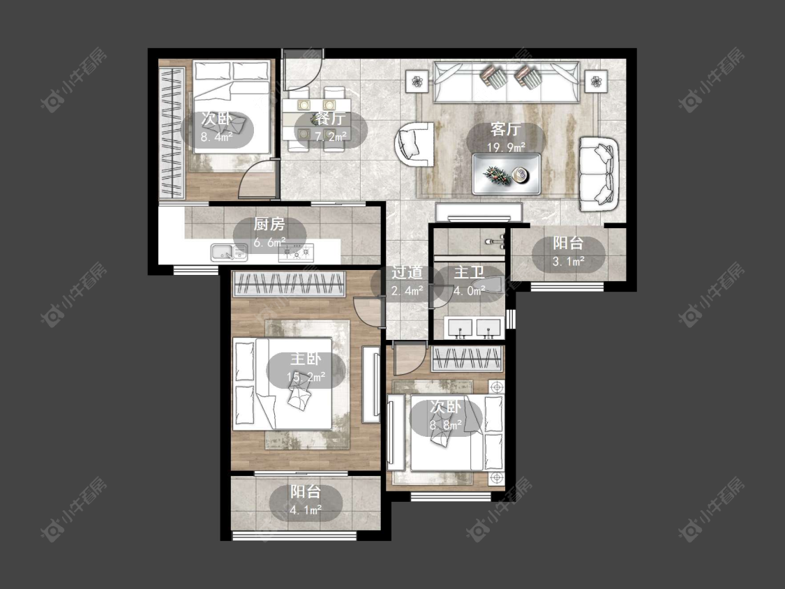 丹阳御河熙岸在售二手房源户型图_小牛看房