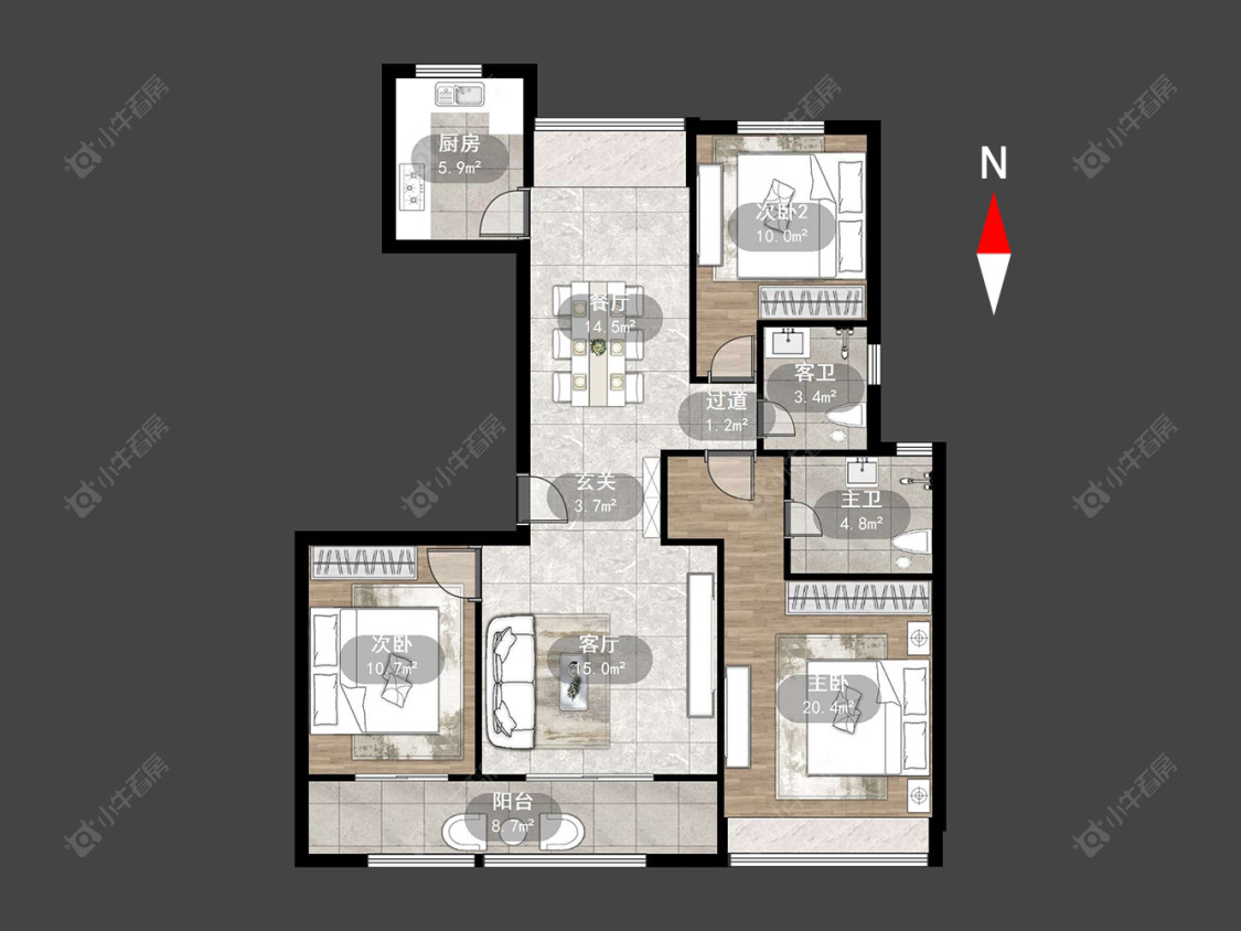 常州牡丹三江公馆在售二手房源户型图_小牛看房