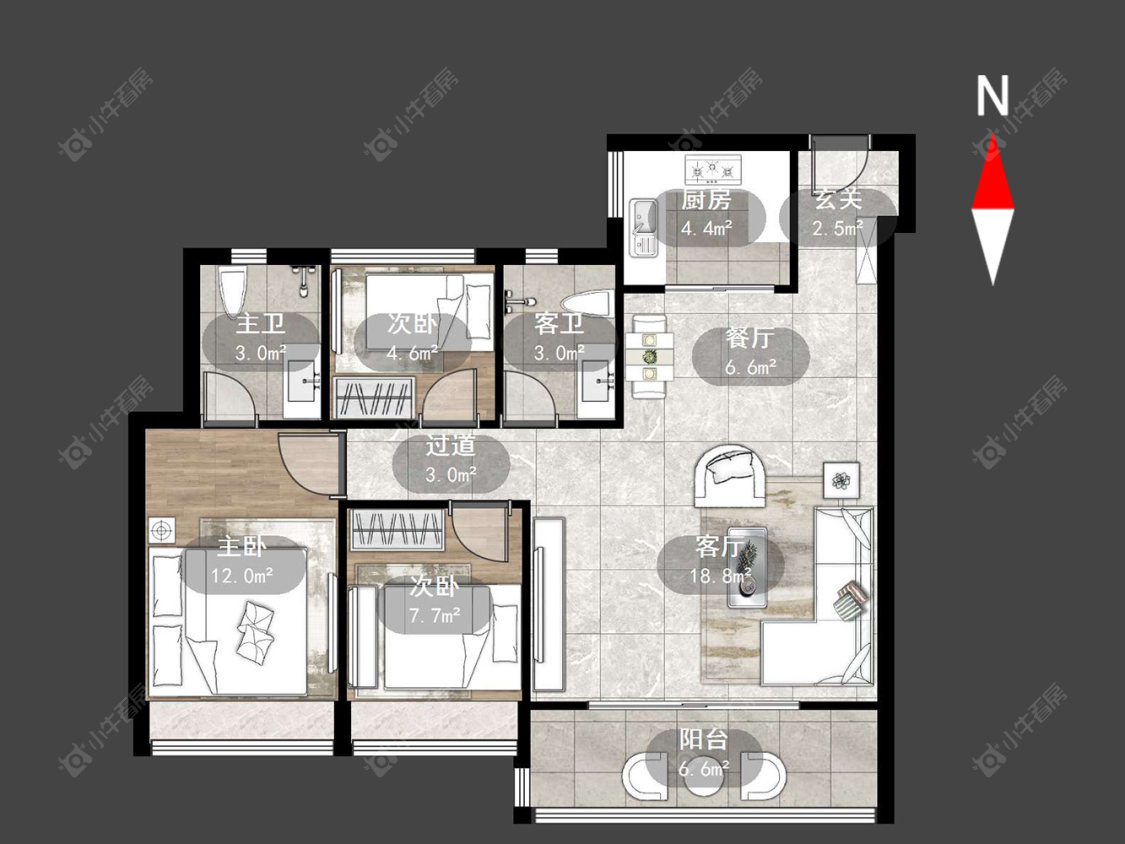 常州雅居乐湖光映月在售二手房源户型图_小牛看房