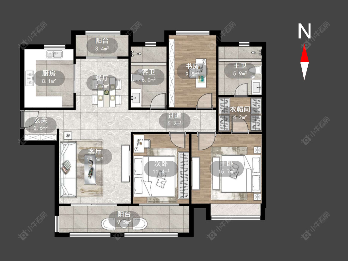 常州新城金郡(天宁)一期在售二手房源户型图_小牛看房