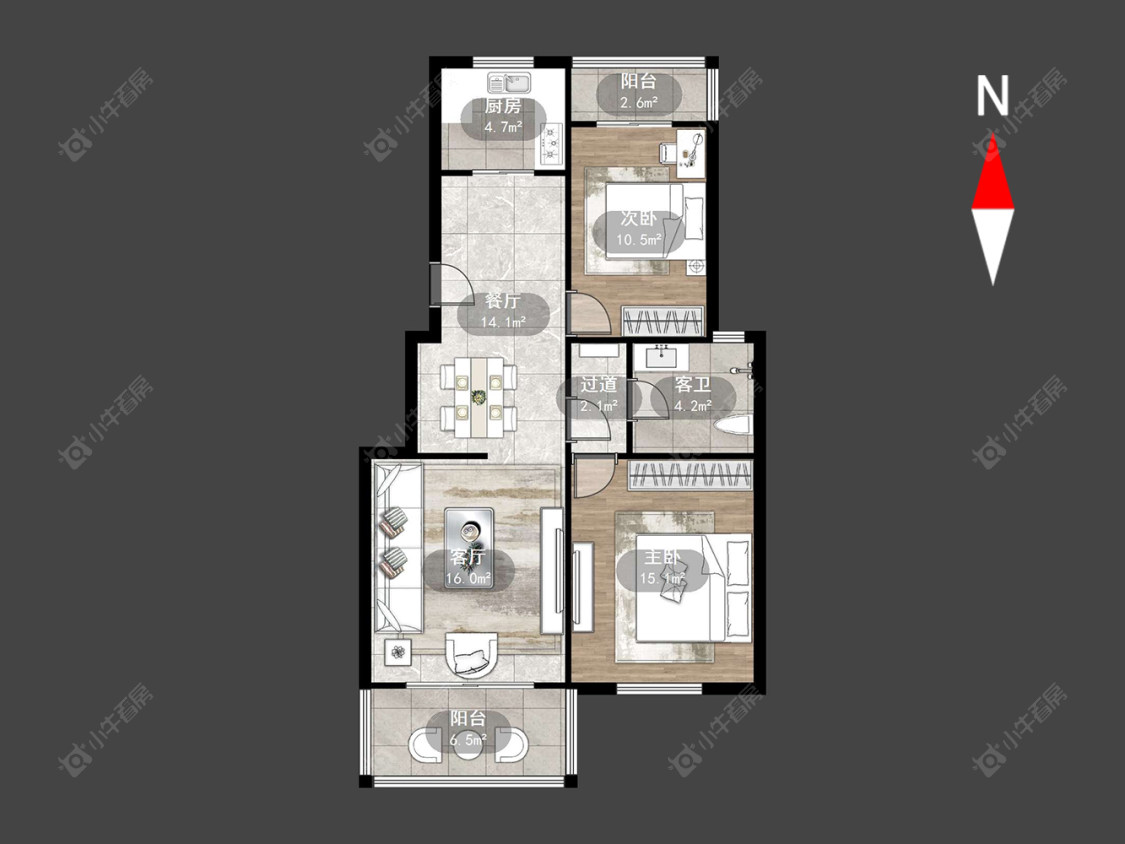 常州蓝天花园西区在售二手房源户型图_小牛看房