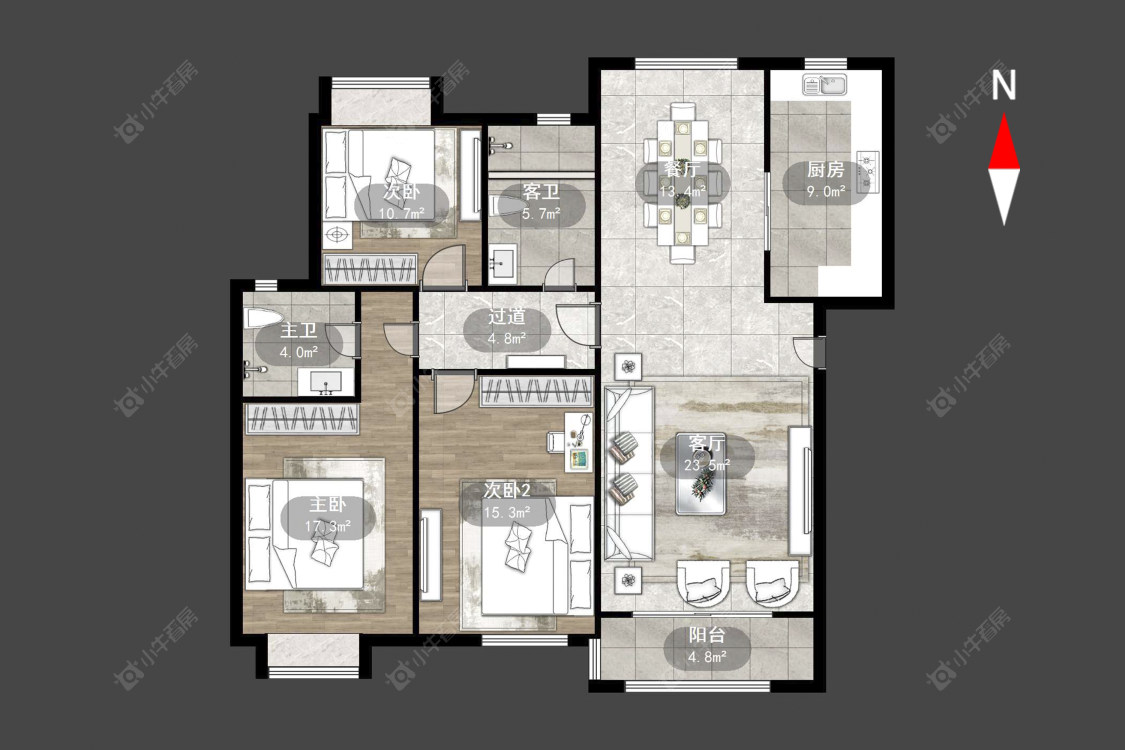 常州阳湖名城在售二手房源户型图_小牛看房