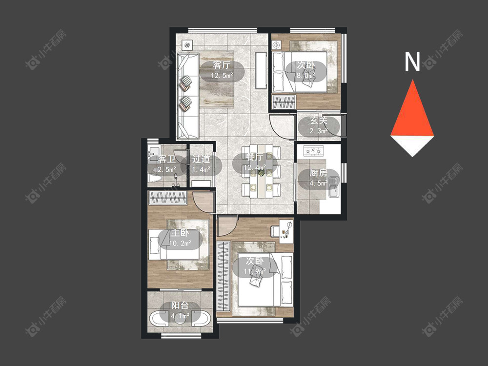 常州怡美花园在售二手房源户型图_小牛看房