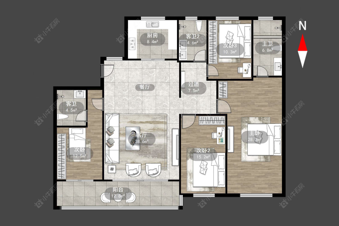 常州美的国宾府在售二手房源户型图_小牛看房