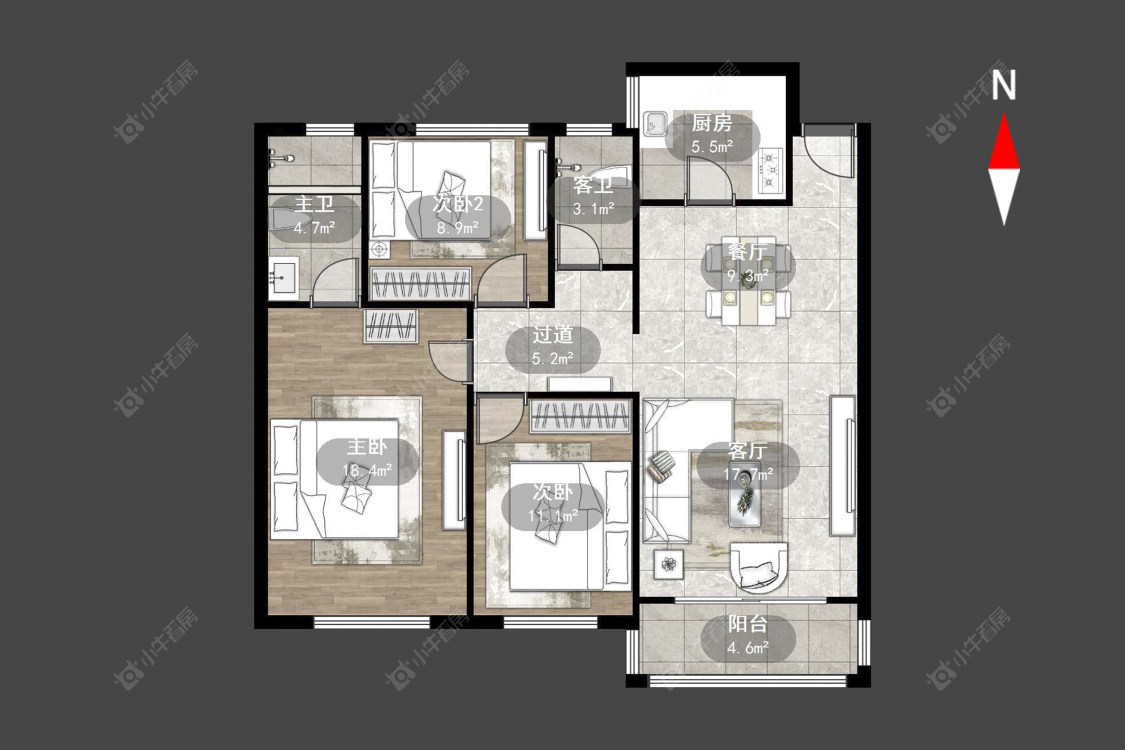 常州中梁首府壹号在售二手房源户型图_小牛看房