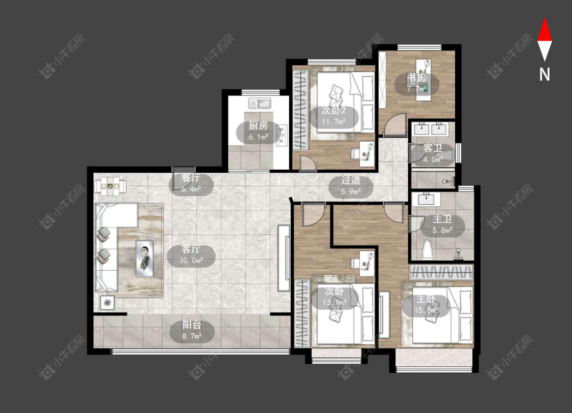 常州中海云樾里在售二手房源户型图_小牛看房