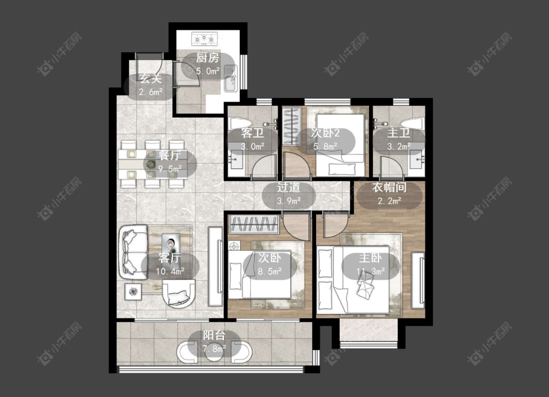 常州美的江山樾在售二手房源户型图_小牛看房