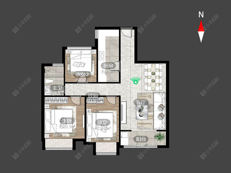 招商花园城房源户型图 常州招商花园城在售二手房源户型图_小牛看房