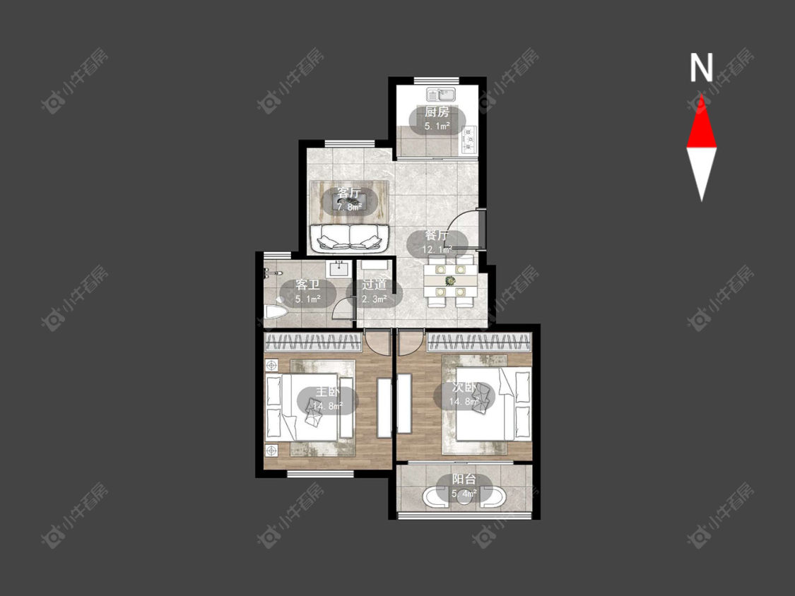 百草苑房源户型图 常州百草苑在售二手房源户型图_小牛看房