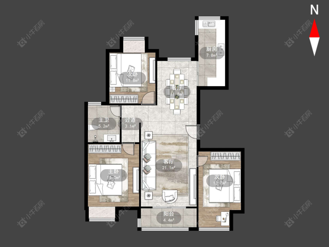 金色新城西区房源户型图 常州金色新城西区在售二手房源户型图_小牛看房