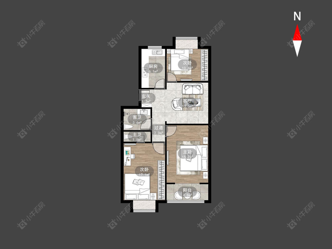水木年华花园房源户型图 常州水木年华花园在售二手房源户型图_小牛看房