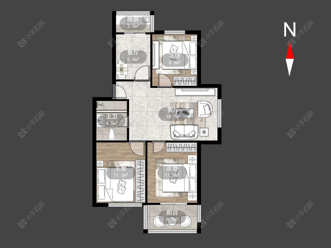 常州丽宝第花苑在售二手房源户型图_小牛看房