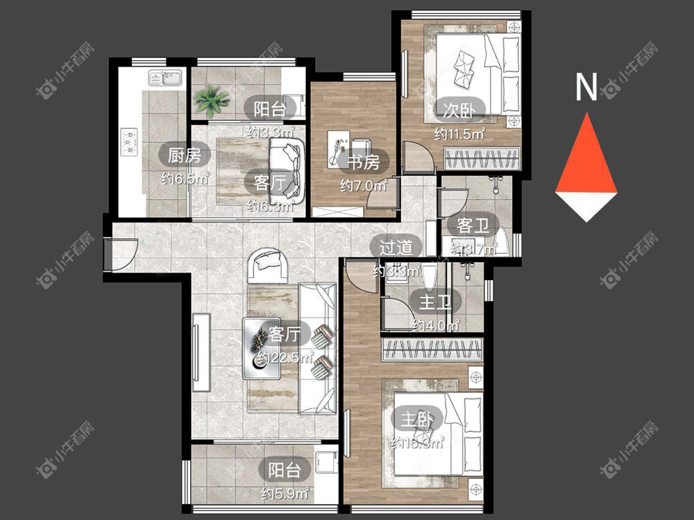 常州云山诗意在租房源户型图_小牛看房