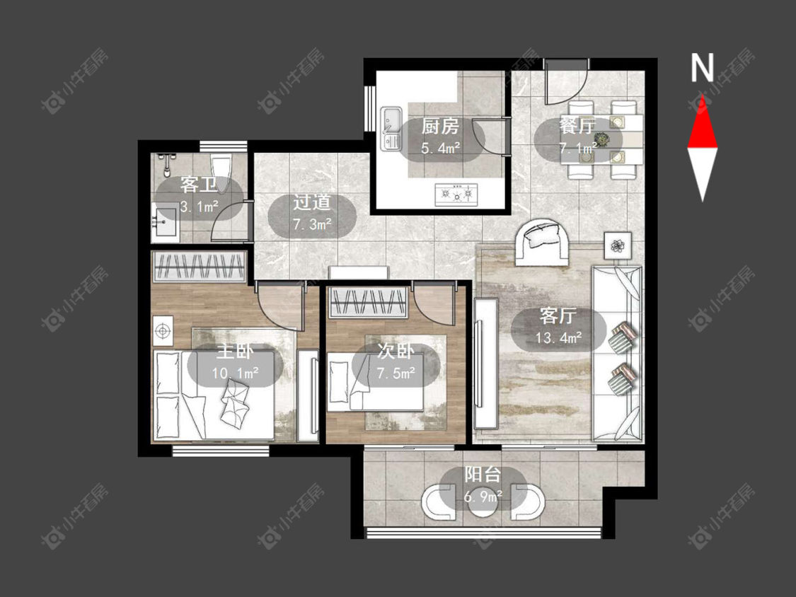 常州观湖名轩在售二手房源户型图_小牛看房