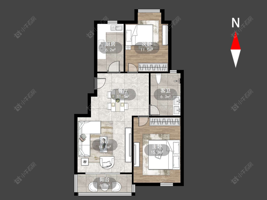 常州花溪兰庭在售二手房源户型图_小牛看房