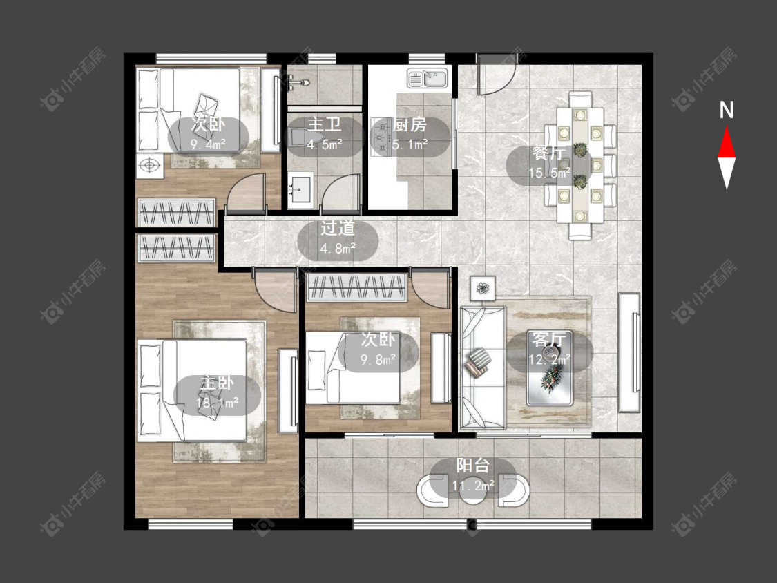 常州中梁金坛壹号院在售二手房源户型图_小牛看房