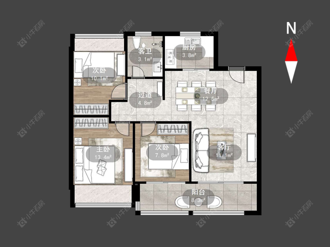 万科新都会房源户型图 常州万科新都会在售二手房源户型图_小牛看房