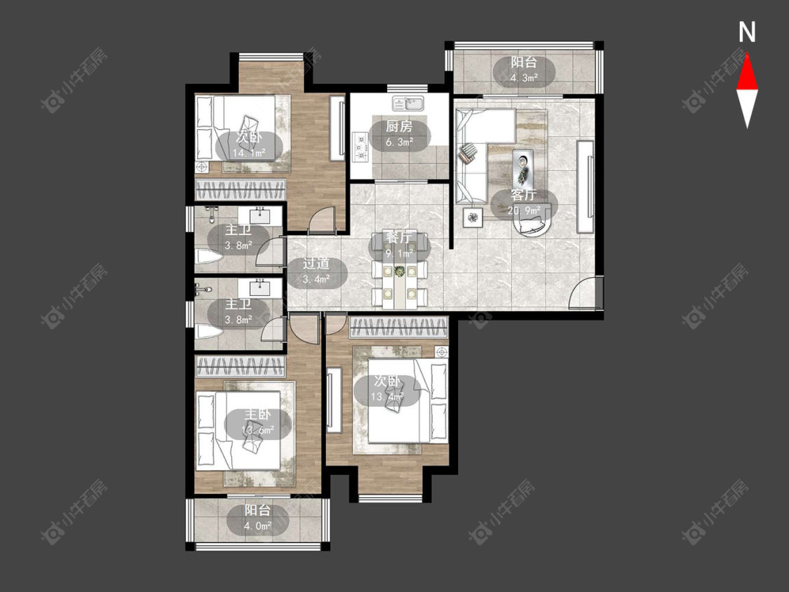 常州宝龙国际花园一期在售二手房源户型图_小牛看房