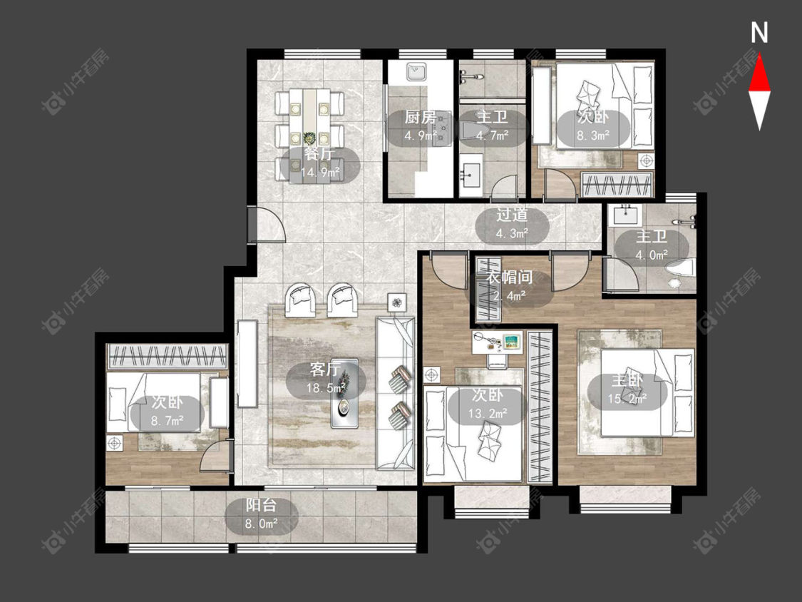 龙城金茂府西区房源户型图 常州龙城金茂府西区在售二手房源户型图_小牛看房