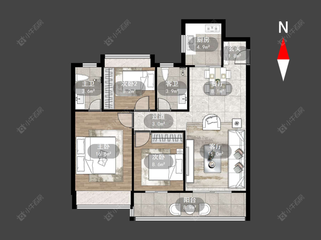 常州蓝光晶曜在售二手房源户型图_小牛看房