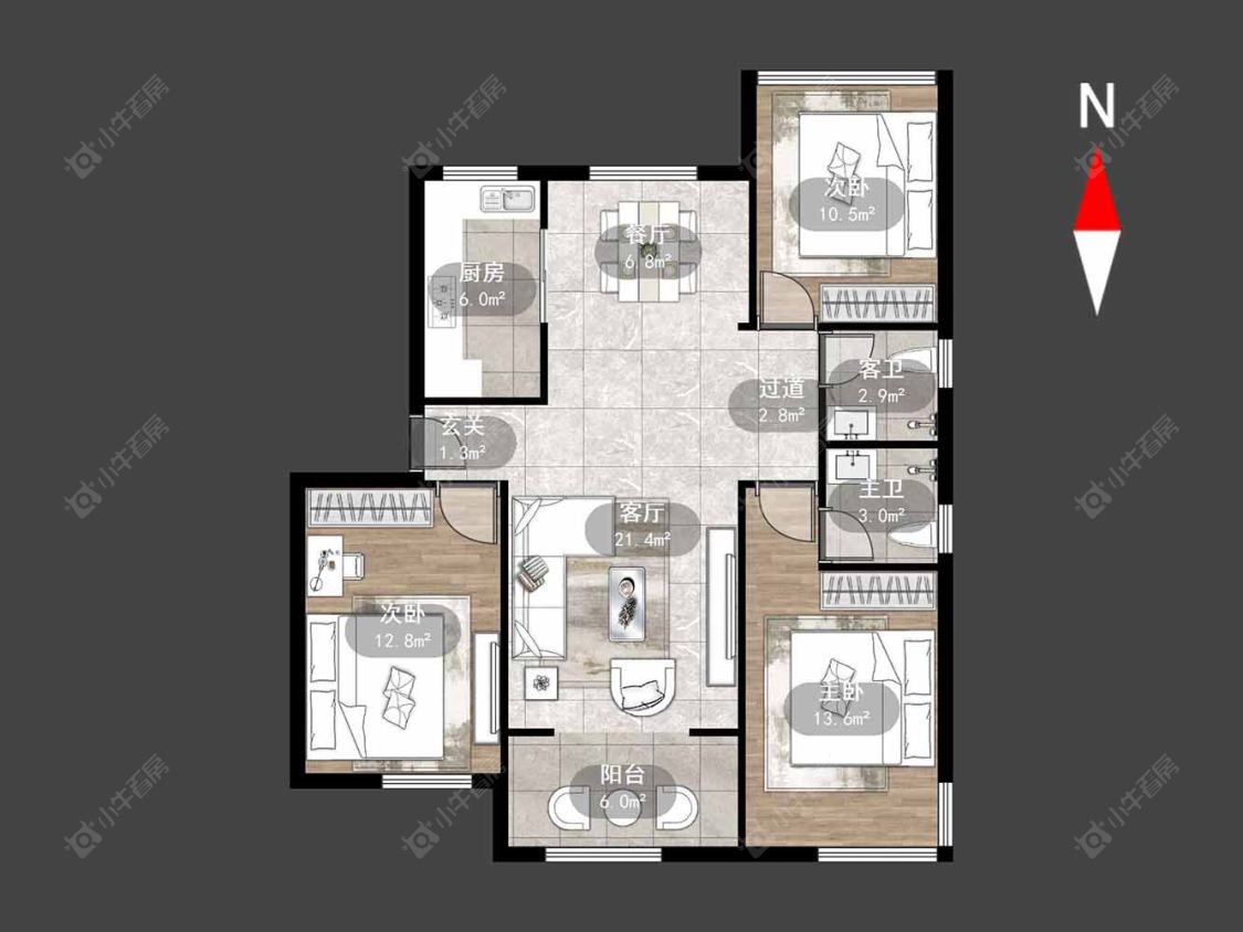 荣盛御府房源户型图 常州荣盛御府在售二手房源户型图_小牛看房