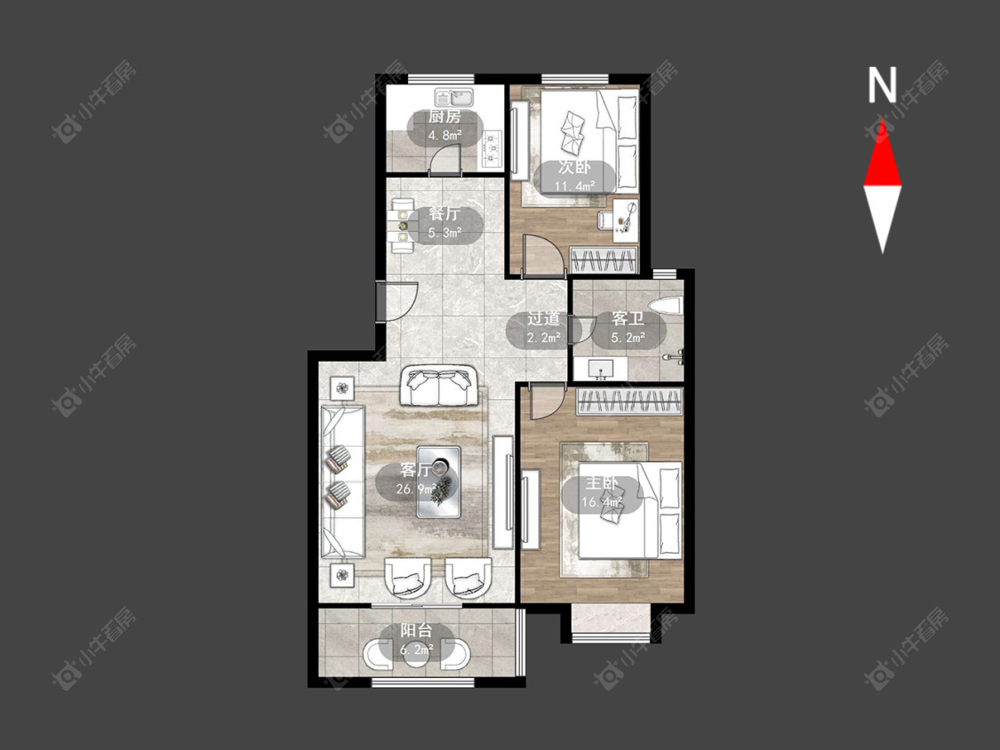 常州青龙苑北区在售二手房源户型图_小牛看房