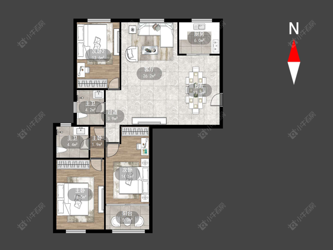 府西花园房源户型图 常州府西花园在售二手房源户型图_小牛看房