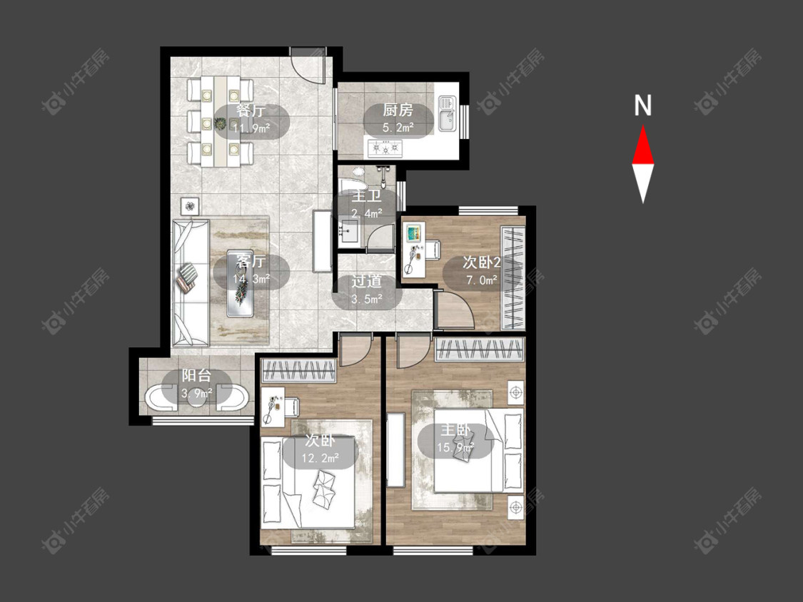 常州绿都万和城七区在售二手房源户型图_小牛看房