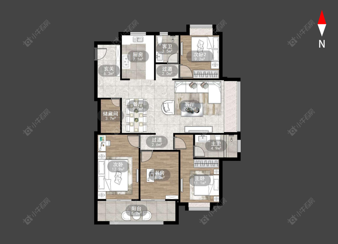 九洲玺房源户型图 常州九洲玺在售二手房源户型图_小牛看房