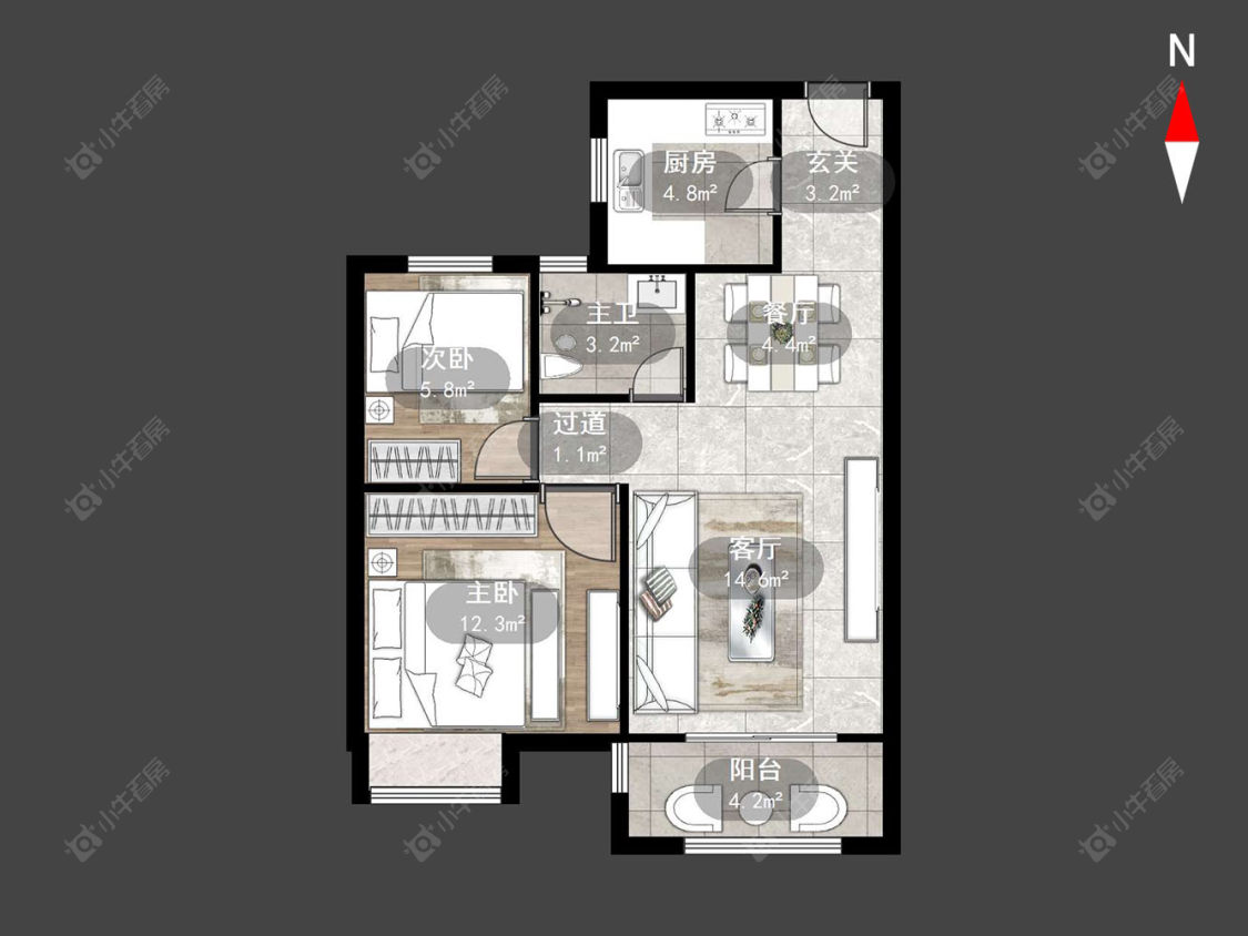 常州清云澜湾A区在售二手房源户型图_小牛看房