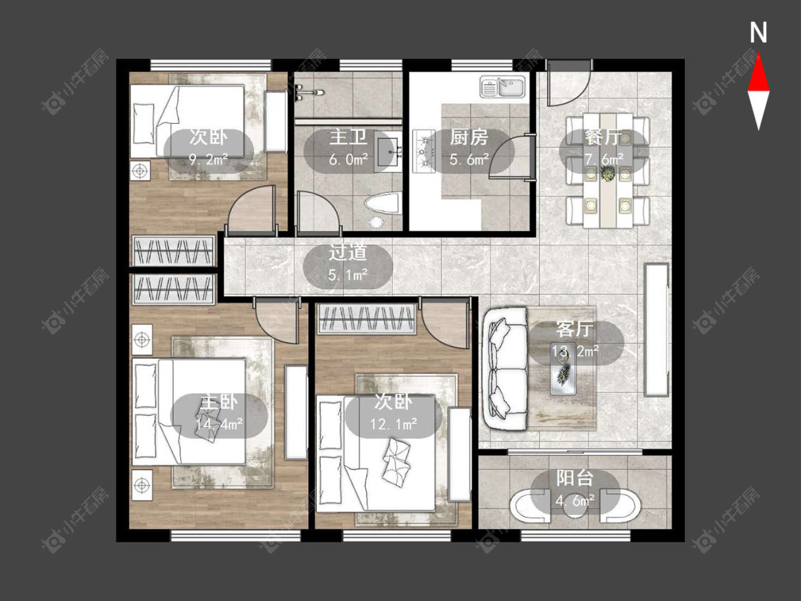 常州万骏金域丹堤在售二手房源户型图_小牛看房