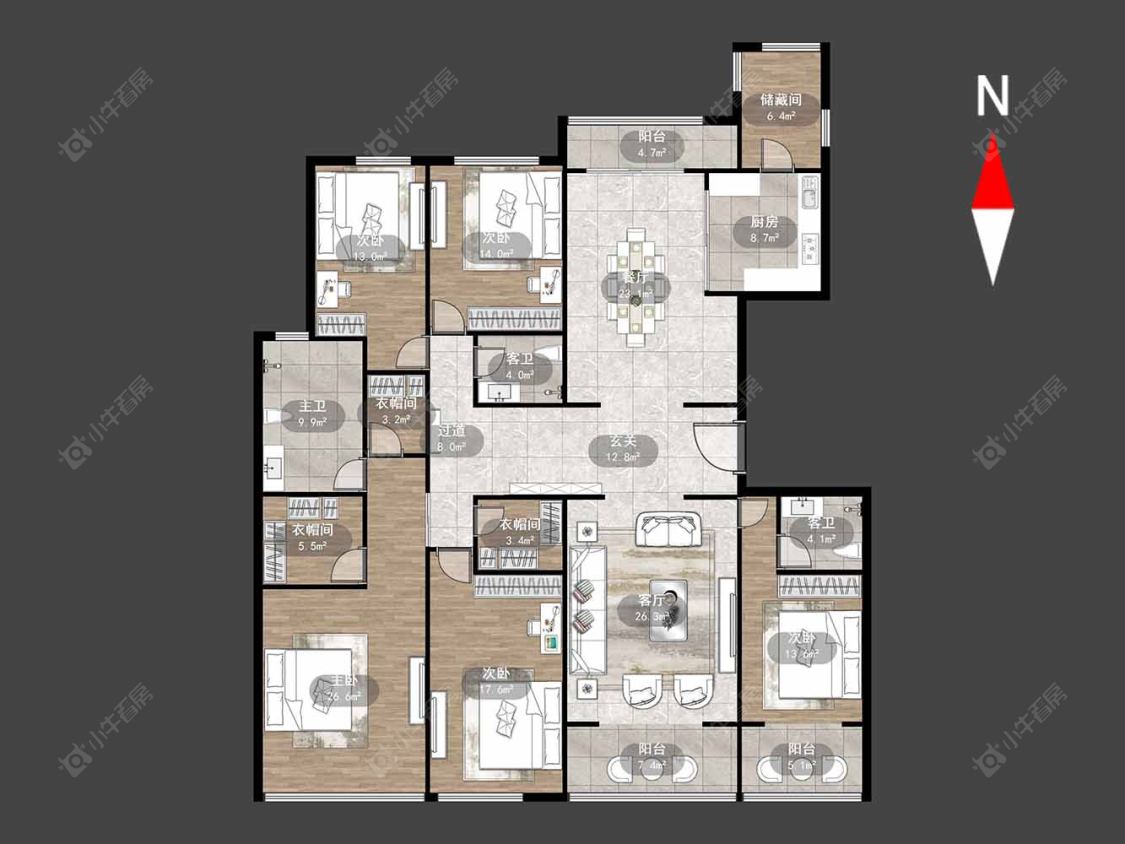 新城帝景北区房源户型图 常州新城帝景北区在售二手房源户型图_小牛看房