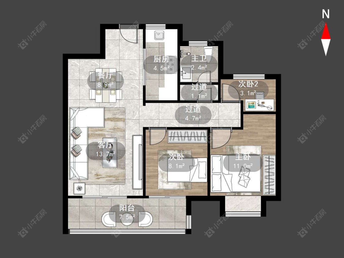 中南红玺台房源户型图 常州中南红玺台在售二手房源户型图_小牛看房