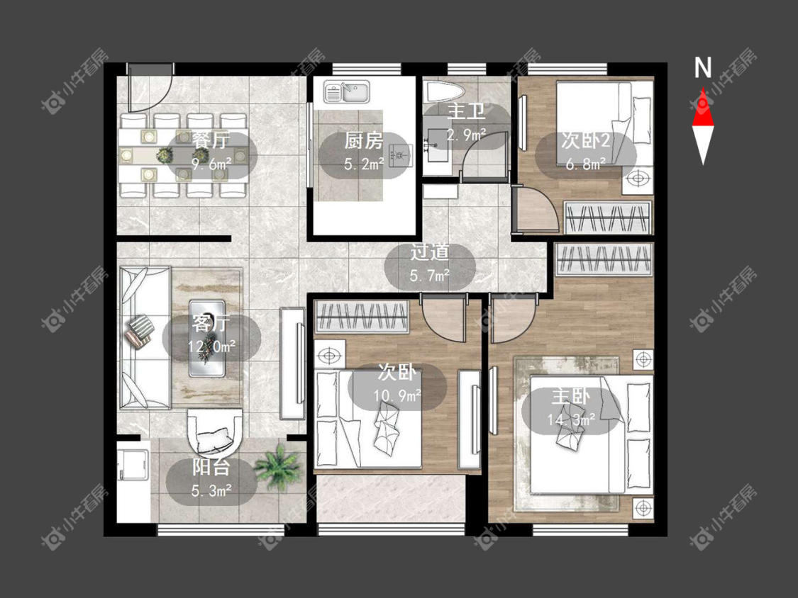 凤凰湖西苑房源户型图 常州凤凰湖西苑在租房源户型图_小牛看房