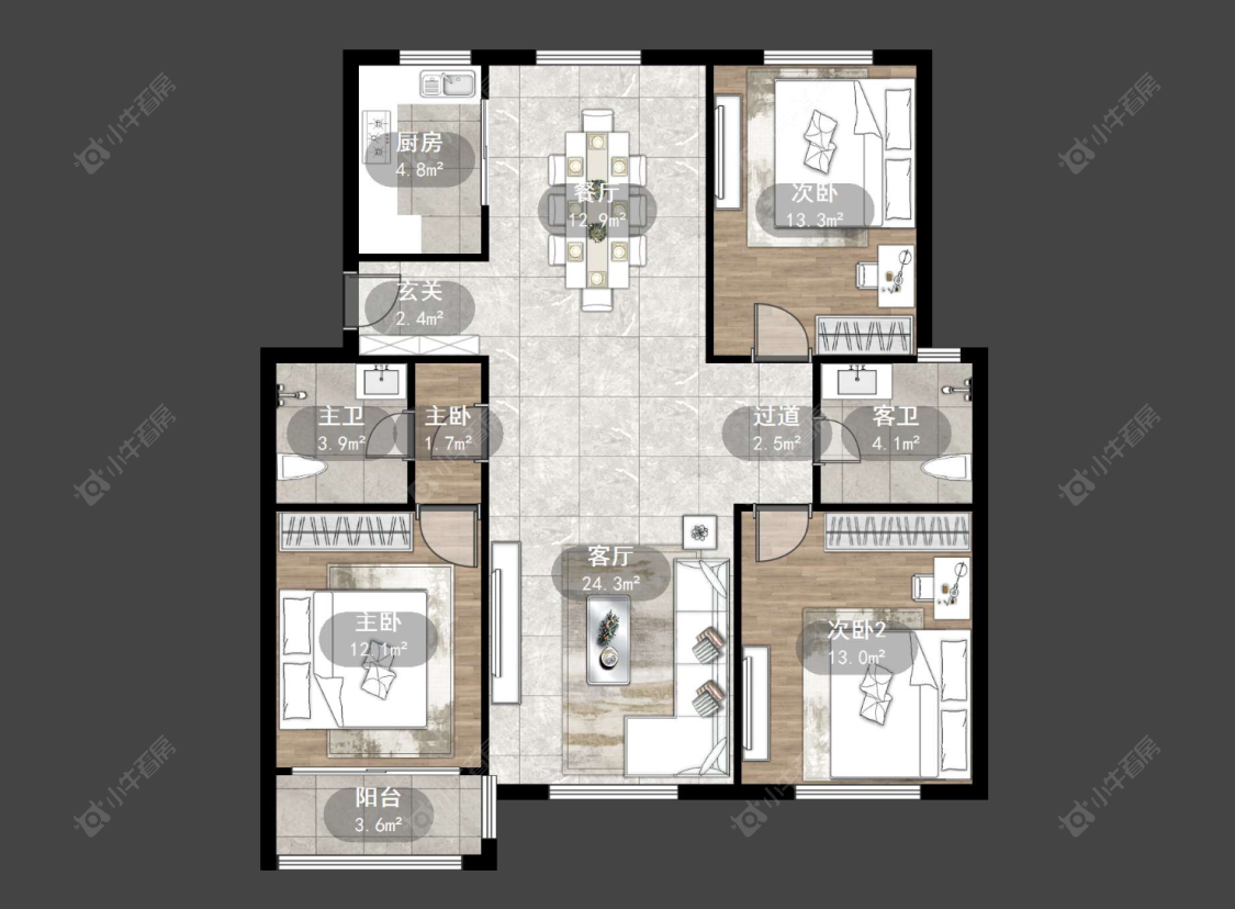 常州盘龙苑西区在售二手房源户型图_小牛看房