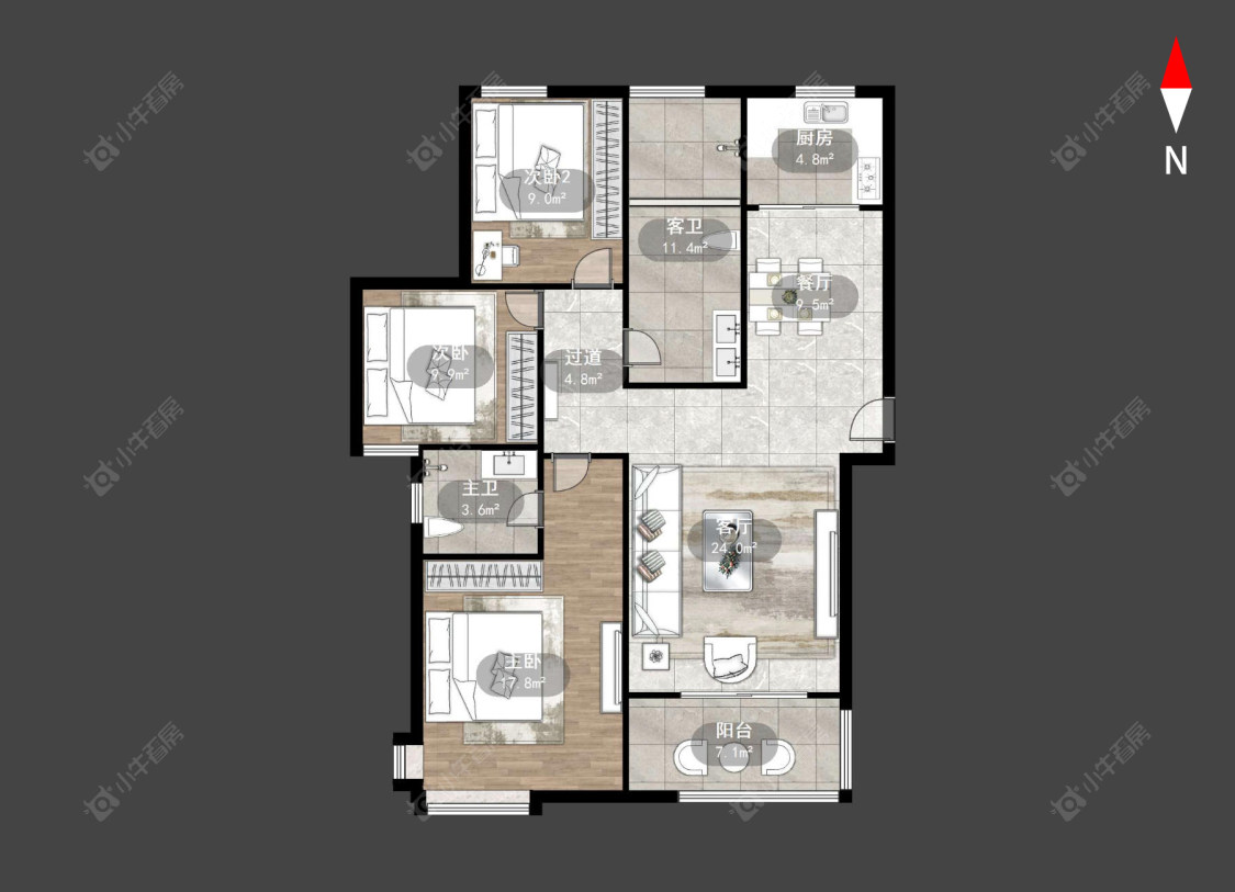 常州乾盛兰庭在售二手房源户型图_小牛看房