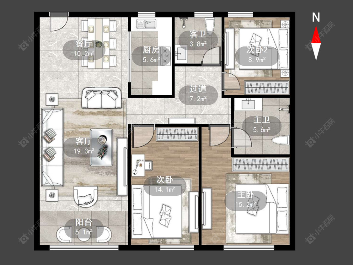 常州新庄花苑在售二手房源户型图_小牛看房