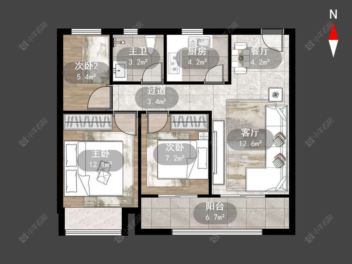 常州清云澜湾A区在售二手房源户型图_小牛看房