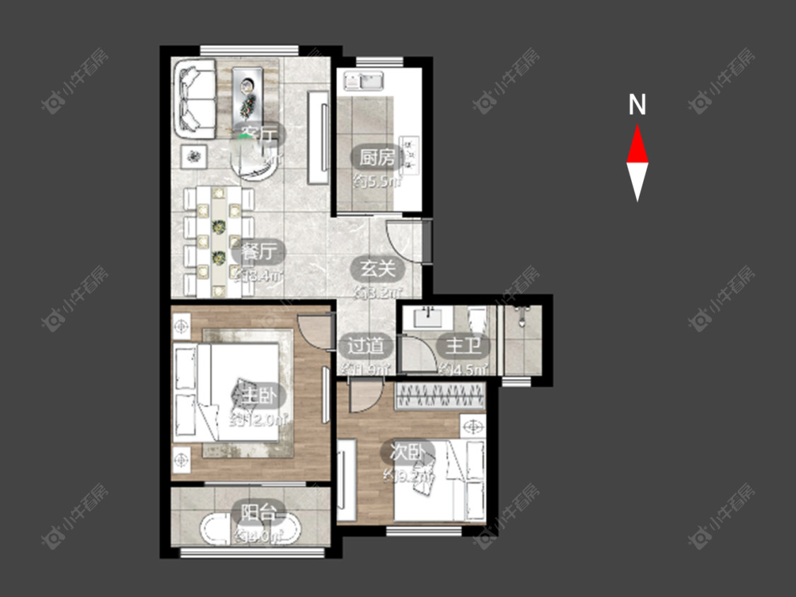 常州新景花苑二期在售二手房源户型图_小牛看房