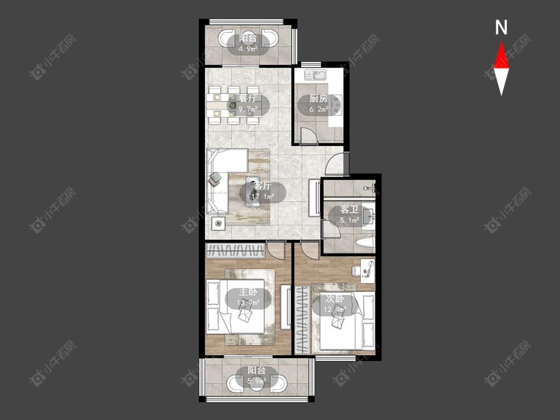 工房北区十五区房源户型图 常州工房北区十五区在售二手房源户型图_小牛看房
